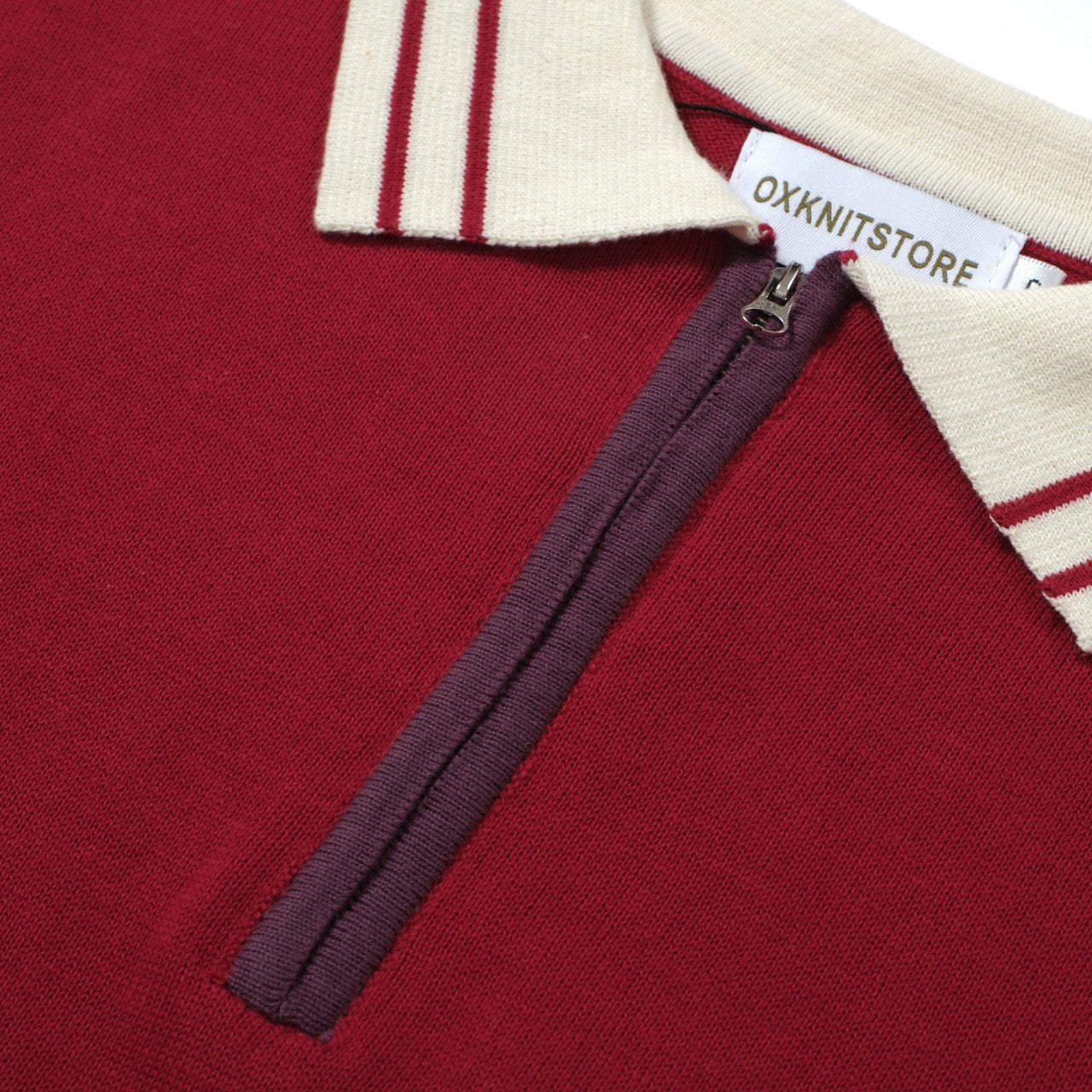 Polo Tricot Rouge Mod Années 60 pour Hommes – Chemise Casual Rétro avec Détails Contrastés