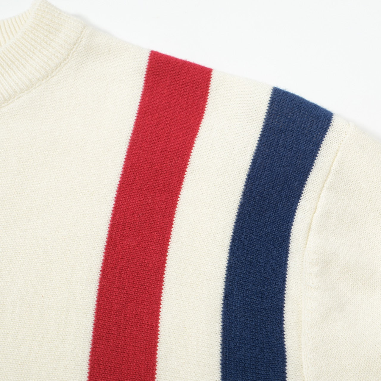 Pull en tricot à rayures Mod des années 60 pour homme – Crème à manches longues rétro