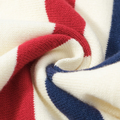 Pull en tricot à rayures Mod des années 60 pour homme – Crème à manches longues rétro