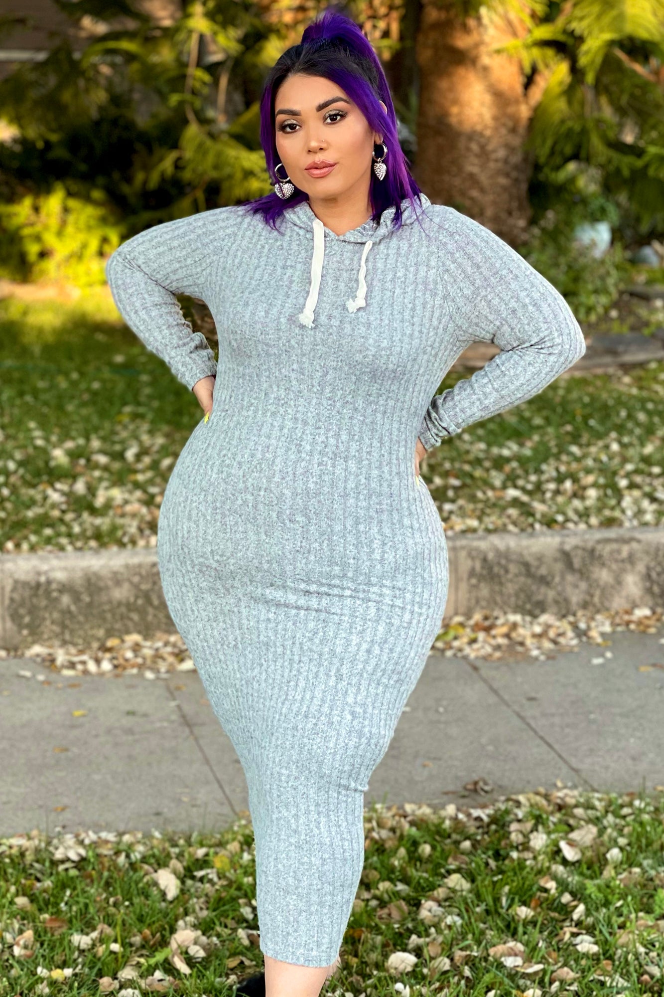 Robe Sweat à Capuche Play By Play - Gris Mélangé