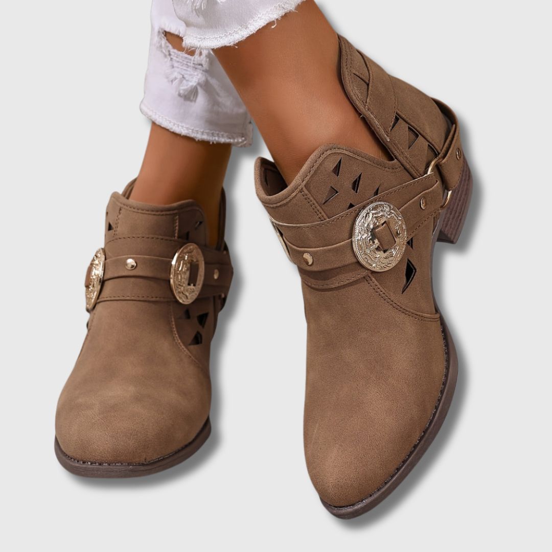 Clara™ | Bottines Femme Western Chic