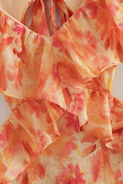 Ariella™ | Robe à Volants Fleurie