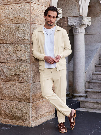 Ensemble de Veste Waffle Douce Décontractée