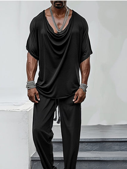 Ensemble Haut Pantalon avec Col Drape