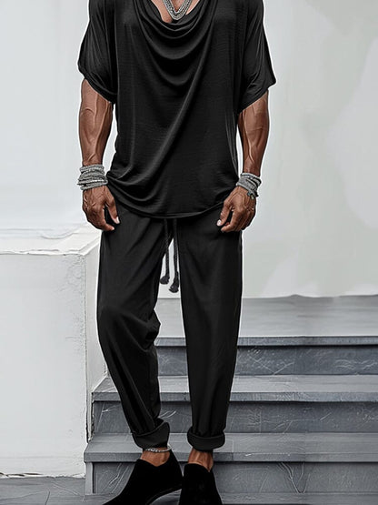 Ensemble Haut Pantalon avec Col Drape