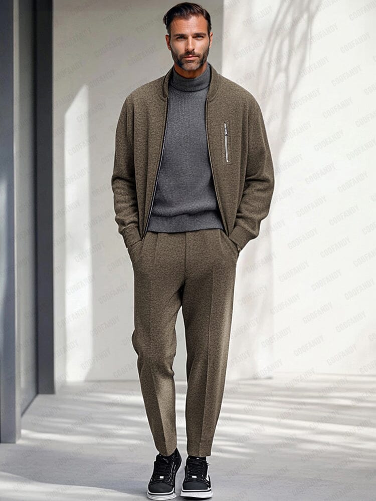 Ensemble de Veste Zippée Minimaliste