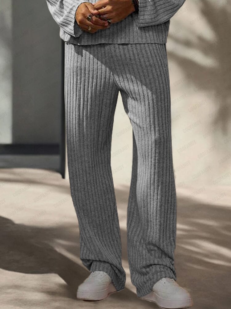 Ensemble de Sweat à Capuche Tricot Rayé de Loisir