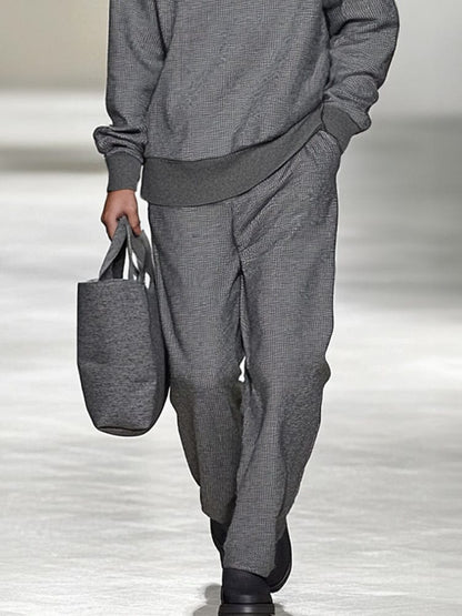 Ensemble Décontracté Urbain en Waffle 2 Pièces