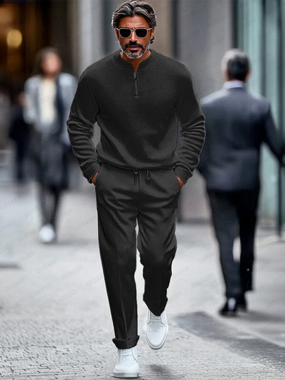 Ensemble de survêtement à zip quart simple