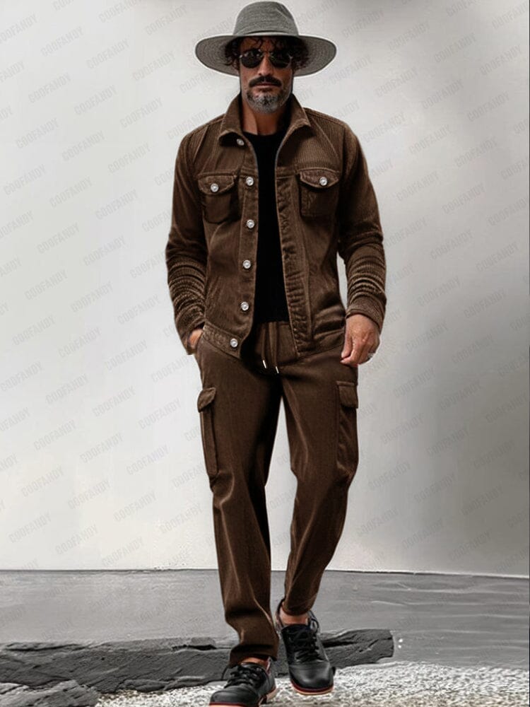 Ensemble Veste et Pantalon en Velours Côtelé