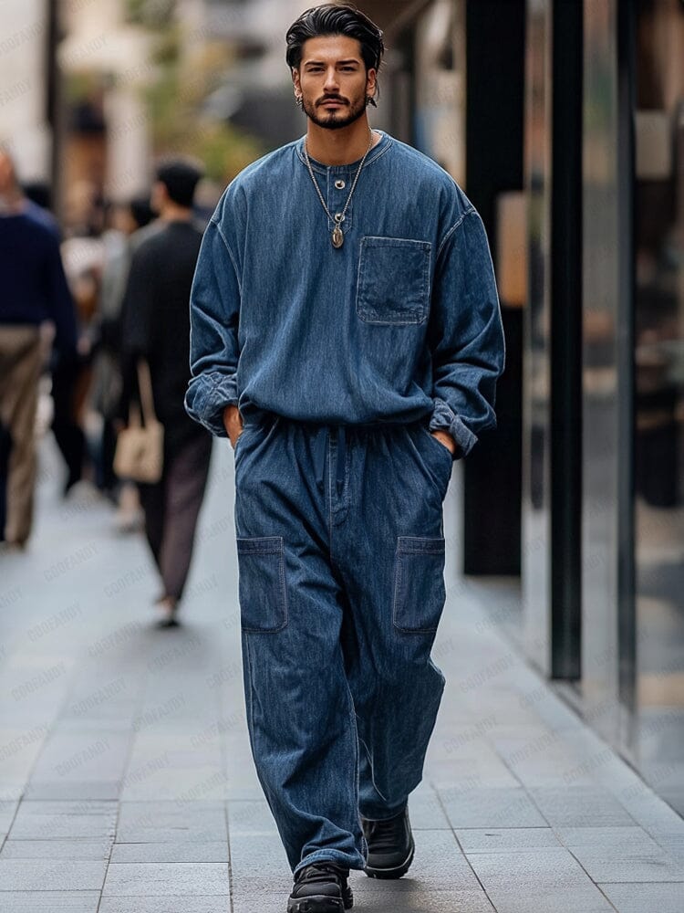 Ensemble Cargo 2 Pièces Inspiré Vintage