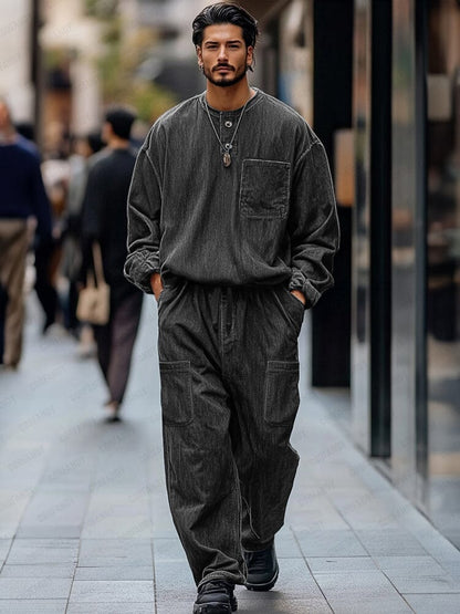 Ensemble Cargo 2 Pièces Inspiré Vintage