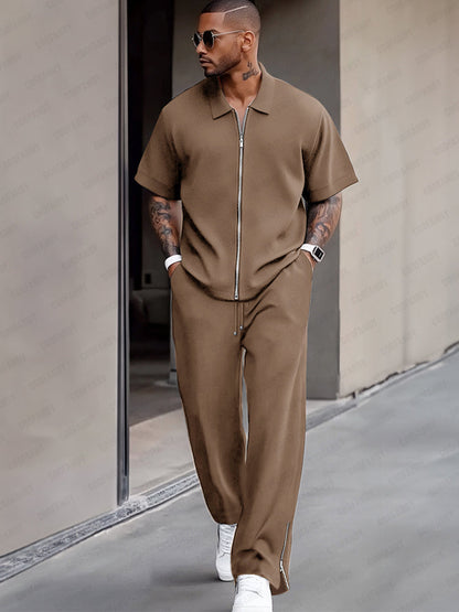 Ensemble de Chemise à Design Zippé Simple et Raffiné