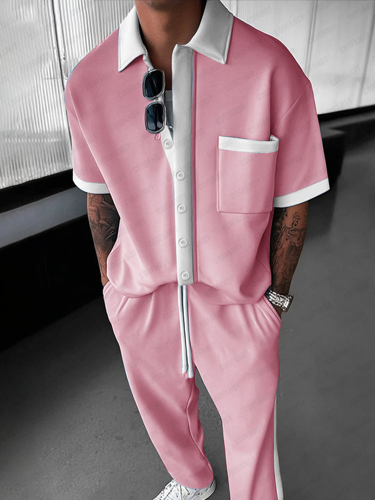 Ensemble Tendance Color Block 2 Pièces