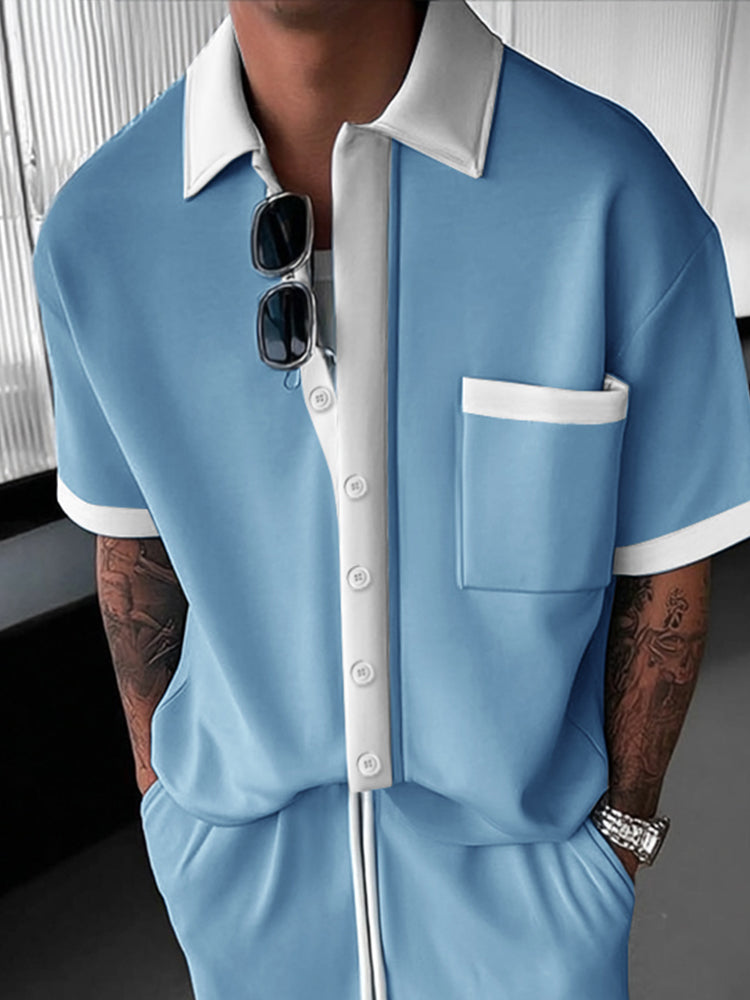 Ensemble Tendance Color Block 2 Pièces