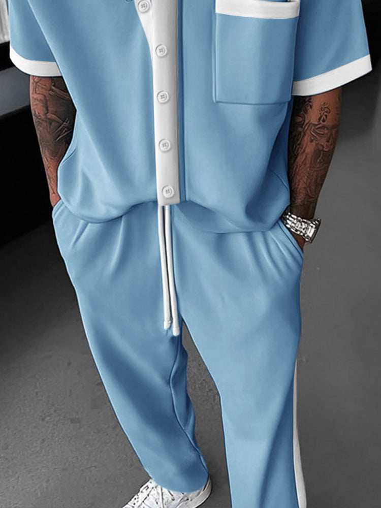 Ensemble Tendance Color Block 2 Pièces