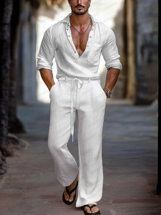 Ensemble Chemise Pantalon 100% Coton Minimaliste