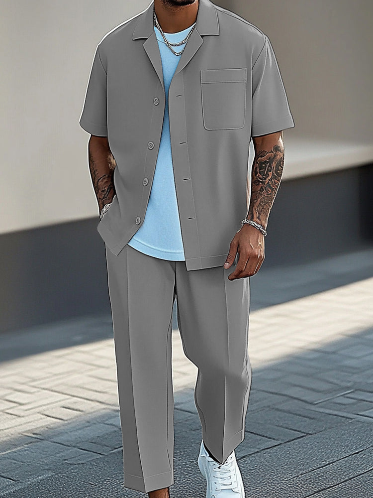 Ensemble Chemise Pantalon 2 Pièces Mode Urbaine