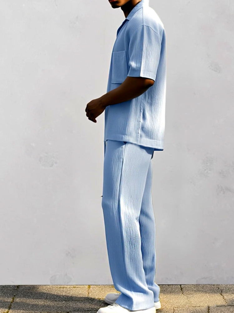 Ensemble Chemise Pantalon 100% Coton Chic Décontracté