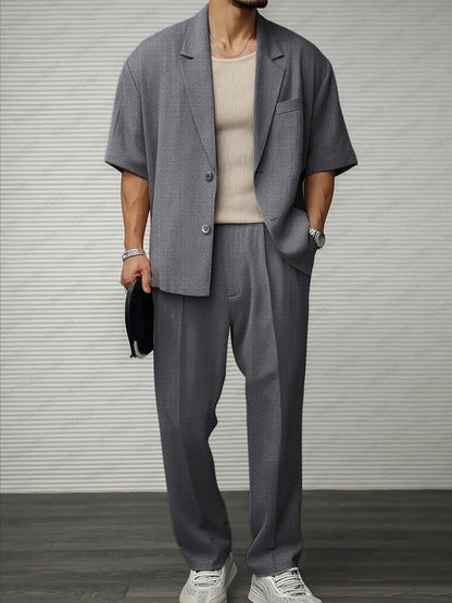 Ensemble de Pantalon Blazer Mince Décontracté Moderne