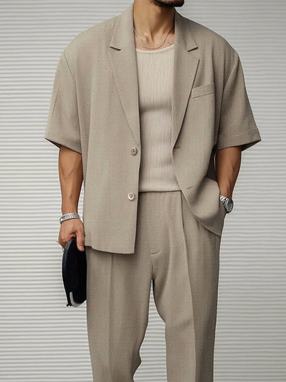 Ensemble de Pantalon Blazer Mince Décontracté Moderne