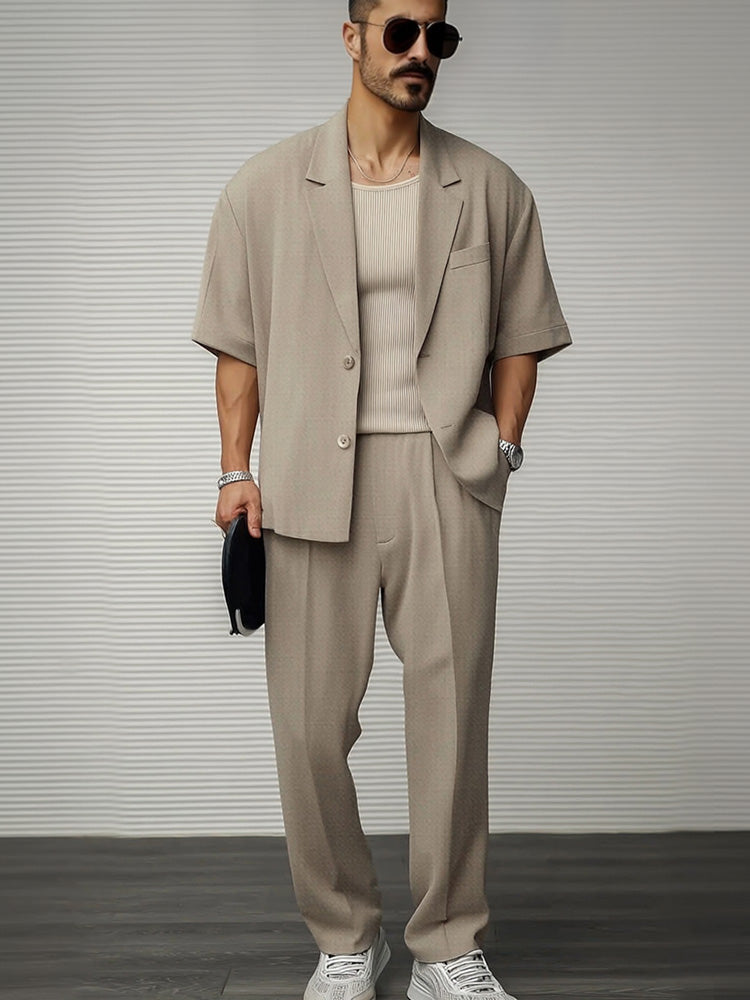 Ensemble de Pantalon Blazer Mince Décontracté Moderne