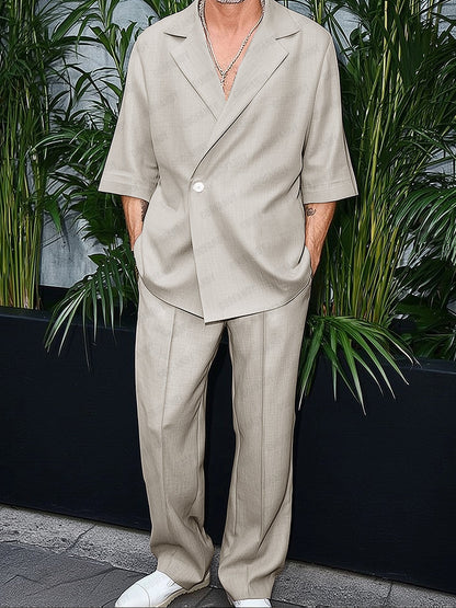 Ensemble de Costume Fin Élégant et Polyvalent en 2 Pièces