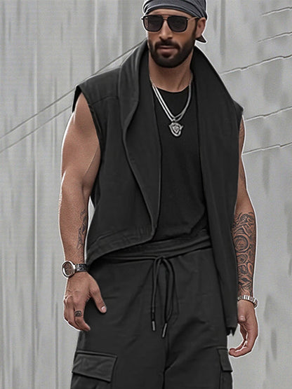 Ensemble de Pantalon et Gilet Asymétrique Ouvert Unique