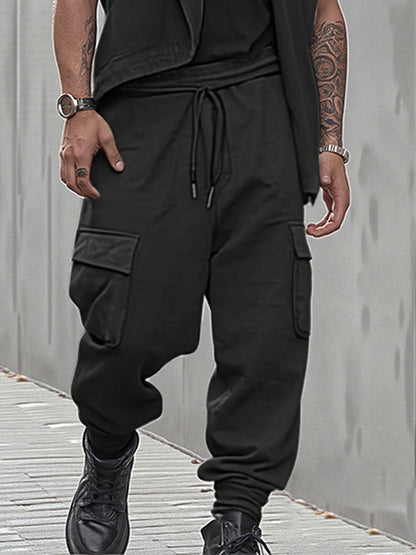 Ensemble de Pantalon et Gilet Asymétrique Ouvert Unique