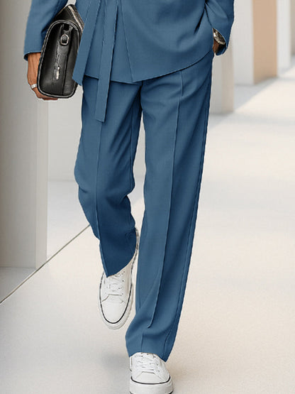 Ensemble de Costume Mince avec Épaules Rembourrées Urbain Tendance