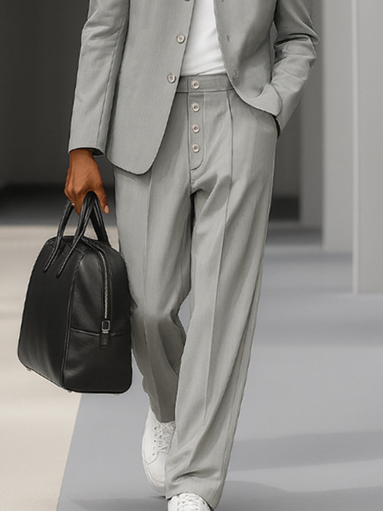 Ensemble de Blazer Fin à Col Montant Élégant