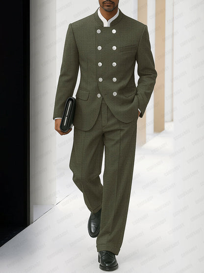 Ensemble de Costume Fin Élégant à Double Boutonnage
