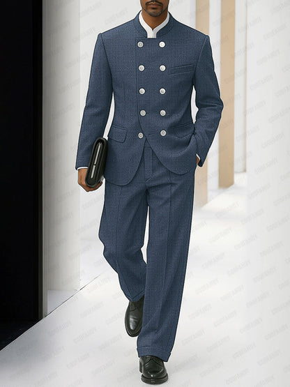 Ensemble de Costume Fin Élégant à Double Boutonnage