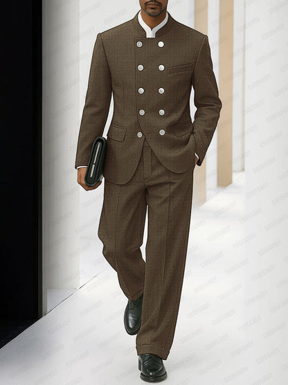 Ensemble de Costume Fin Élégant à Double Boutonnage