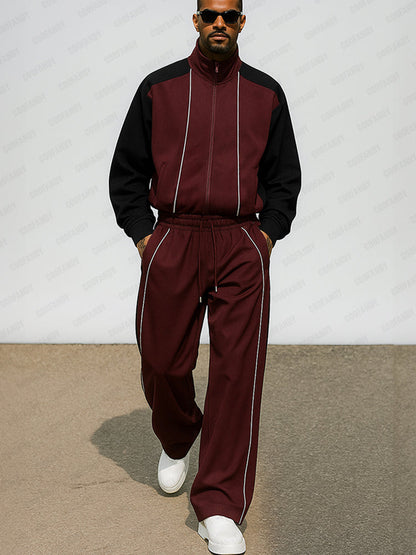 Ensemble de Sport Décontracté à Blocs de Couleurs