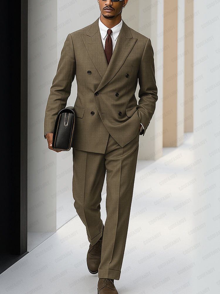 Ensemble de Costume Double Boutonnage Élégant pour Hommes