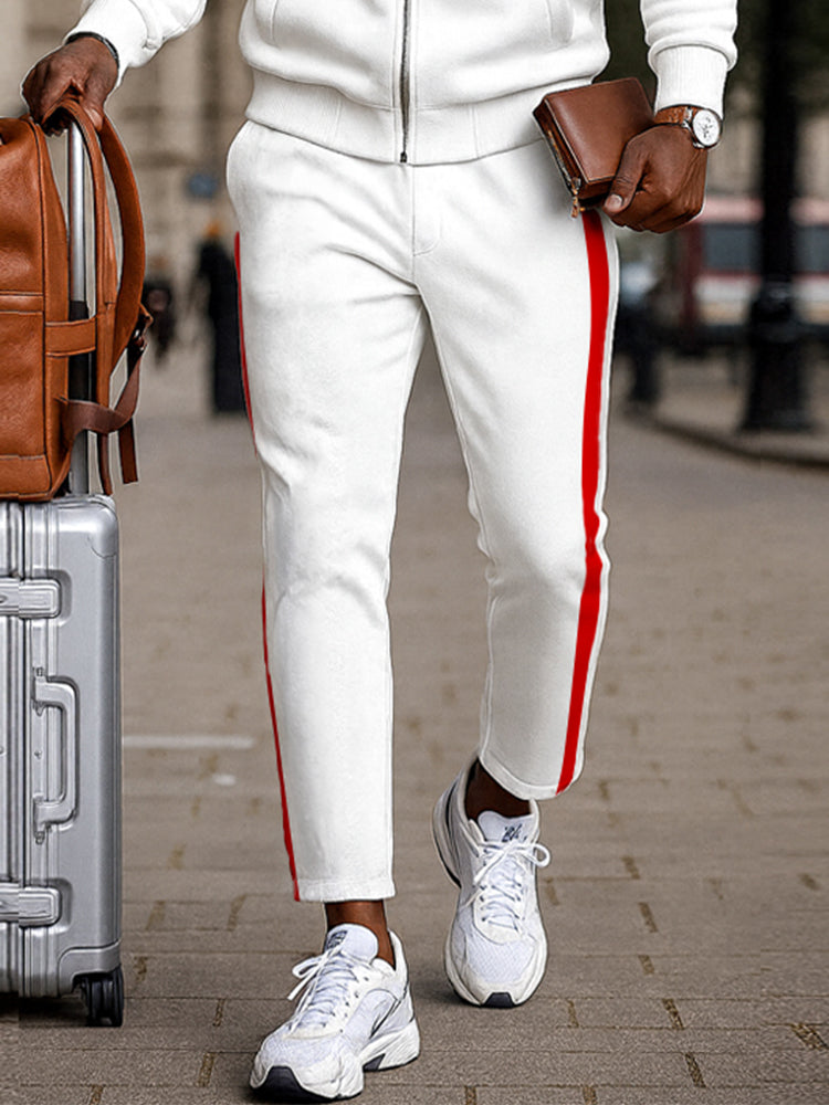 Ensemble Décontracté Sportif à Rayures 2 Pièces