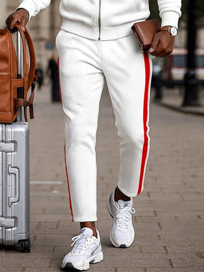 Ensemble Décontracté Sportif à Rayures 2 Pièces