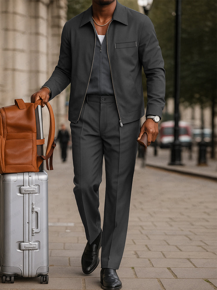 Ensemble de Veste et Pantalon Style Décontracté pour le Trajet