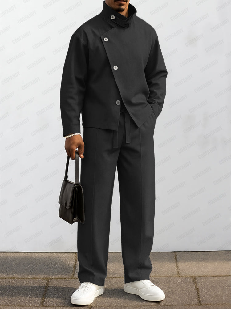 Ensemble Pantalon Veste Avant Asymétrique Urbain