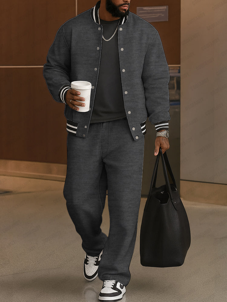 Ensemble de Veste et Pantalon à Rayures Classiques