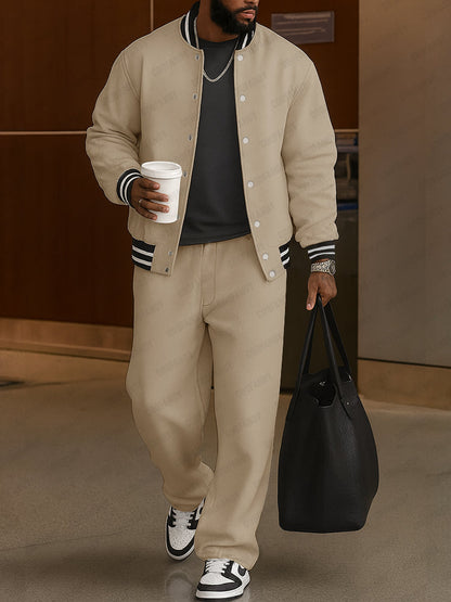 Ensemble de Veste et Pantalon à Rayures Classiques