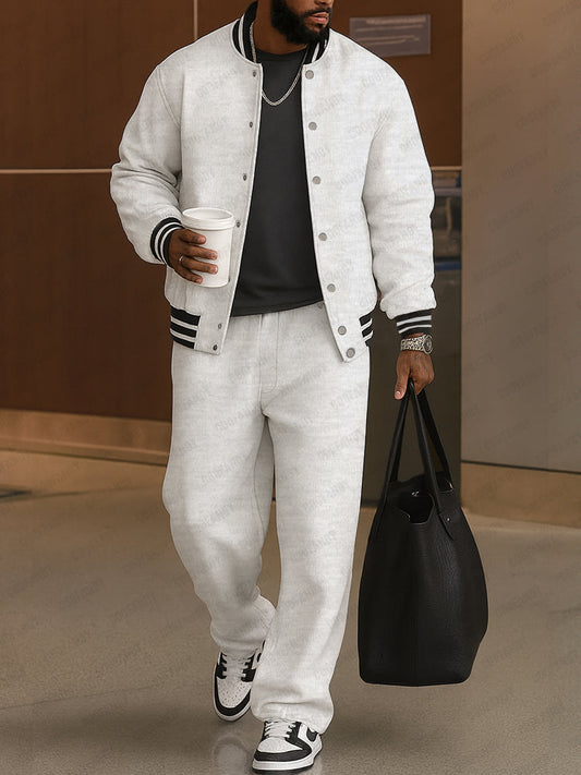 Ensemble de Veste et Pantalon à Rayures Classiques