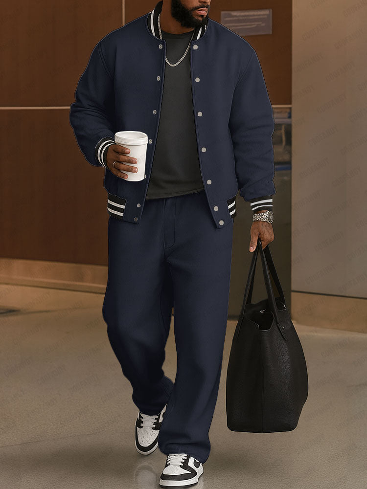 Ensemble de Veste et Pantalon à Rayures Classiques