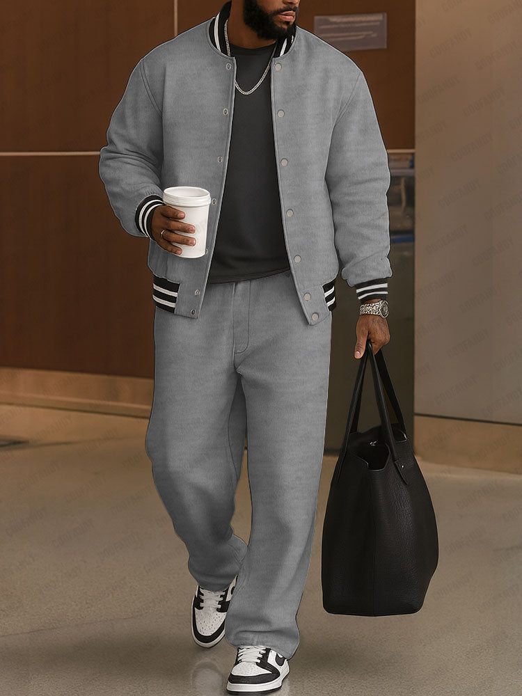 Ensemble de Veste et Pantalon à Rayures Classiques