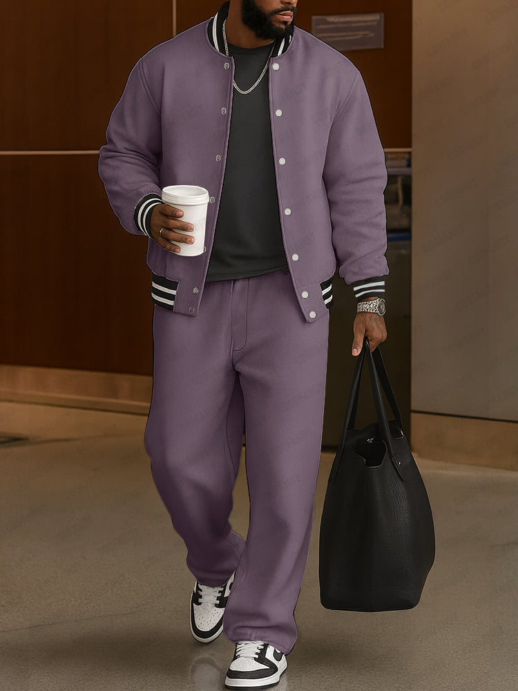 Ensemble de Veste et Pantalon à Rayures Classiques