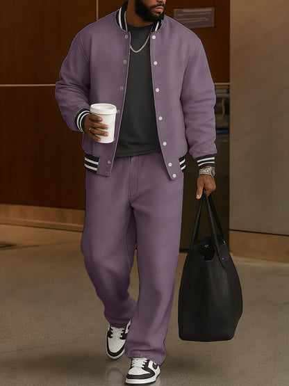 Ensemble de Veste et Pantalon à Rayures Classiques