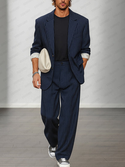 Ensemble Blazer et Pantalon Rayé Smart Casual