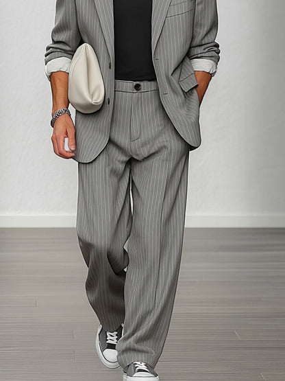 Ensemble Blazer et Pantalon Rayé Smart Casual