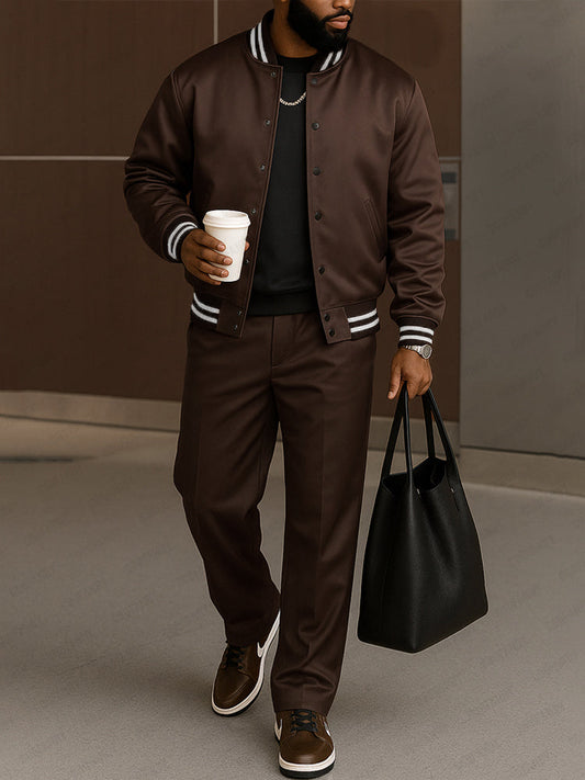 Ensemble de Veste et Pantalon à Rayures Modernes